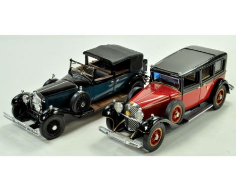 Franklin / Danbury Mint 1/24 Precision Diecast Vintage Car Duo comprising Rolls Royce and Mercedes. Ex display hence some min