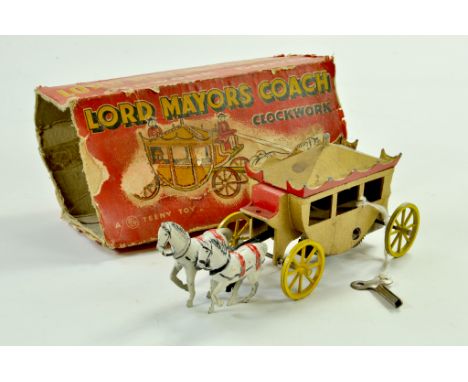Cleveland Toy Manufacturing (England), Teeny Toy Series, Lord Mayors Coach, scarce clockwork version. Set is missing two figu
