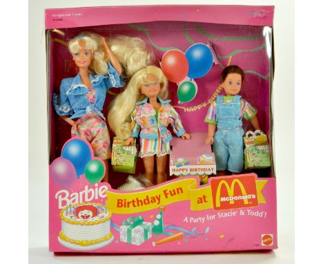 Barbie Issue 1993 Barbie Gift Set, Birthday Fun at Macdonalds for Stacie and Todd. Excellent in Box. Never Removed. Note: We 