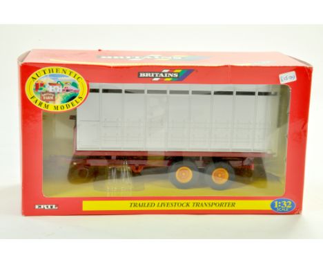Britains 1/32 farm issue comprising Trailed Livestock Transporter. Excellent and secured in box.  Note: We are always happy t