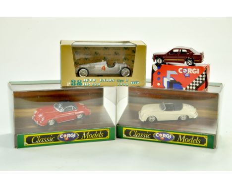 A group of boxed diecast issues comprising Corgi and Brumm including Porsche items, Auto Union and one other. Excellent with 