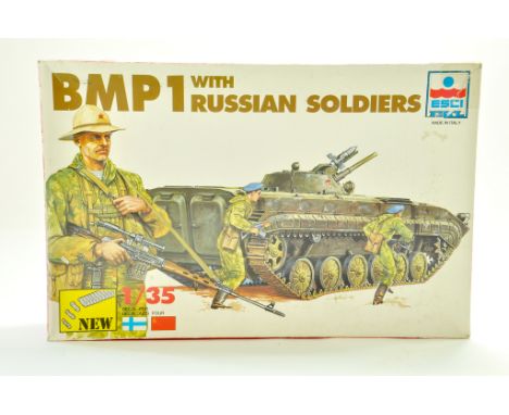 ESCI 1/35 Plastic Model Kit comprising BMP1 with Russian Soldiers. Ex Trade Stock, verified complete. Note: We are always hap