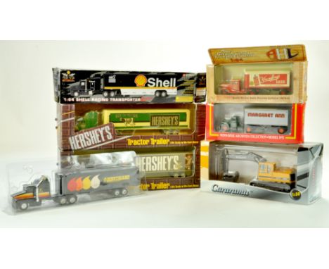 Misc diecast group, mostly 1/64 truck models of American theme, some hard to find. Excellent with boxes. Note: We are always 