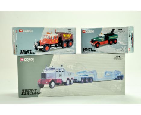 Corgi Trio of Heavy Haulage Truck issues. Hills, Cadzow and Wynns. Generally good in boxes, some storage wear.  &nbsp;Note: W