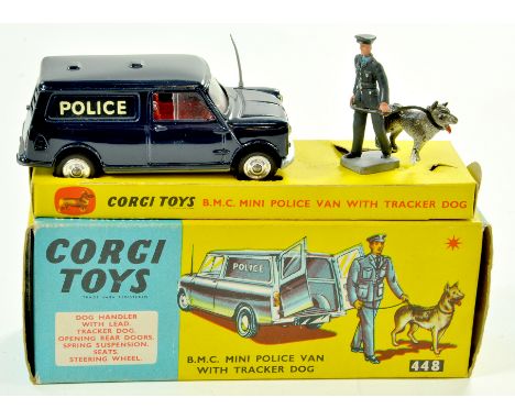 Corgi No. 448 BMC Mini Police Van with Tracker Dog. Complete with figure. Very good to excellent, only slight specks of age w