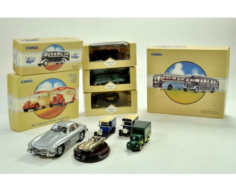 Corgi Diecast group comprising various bus issues plus Franklin Mint Mercedes and other loose items. Generally good to very g