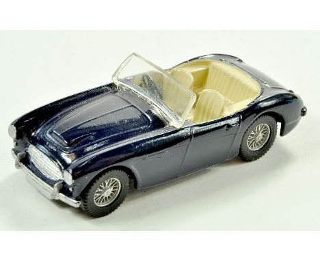 Triang Spot-On - Recast No. 105 Austin Healey 100-Six in Dark Blue. Appears very good, some small marks of age wear.  Note: W
