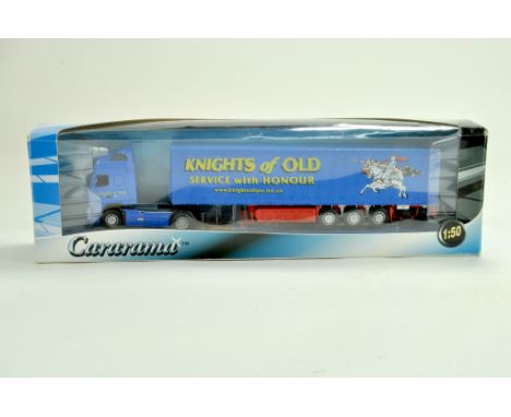 Cararama Diecast Truck issue comprising 1/50 Volvo Curtainside in the livery of Knights. Very good to excellent in box. &nbsp