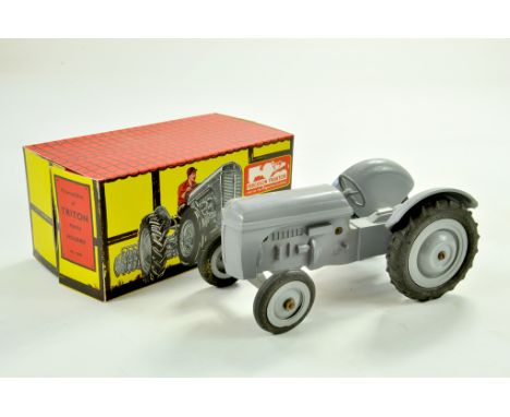 Lego original large scale Ferguson Tractor, in grey. Example is missing seat but is generally good in reproduction box. Famou