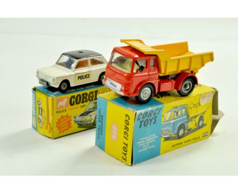 Corgi No. 494 Tipper Truck plus Police Panda Car. Good in fair boxes.  Note: We are always happy to provide additional images
