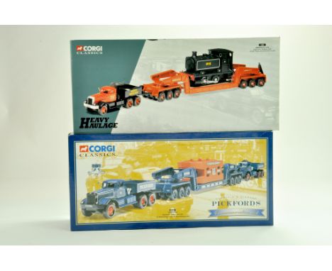 Corgi Diecast Commercial truck issues, Heavy Haulage duo comprising No. 31007 Annis and Co Diamond T plus No. 55201 Pickfords