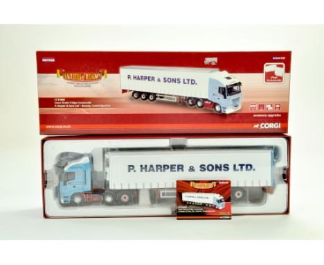 Corgi Diecast Truck issue comprising No. CC15006 Iveco Stralis Fridge Trailer in the livery of P Harper. Appears Excellent wi