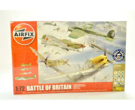 Airfix 1/72 Plastic Model Aircraft Kit comprising Battle of Britain Set 70th Anniversary containing 4 Kits plus Stand. Ex Tra