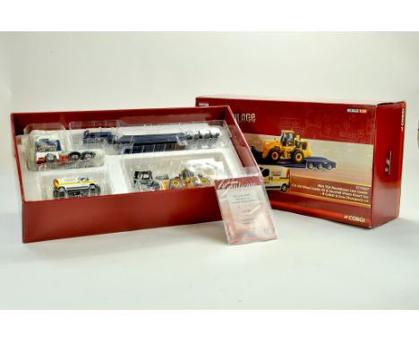 Corgi 1/50 diecast truck issue comprising No. CC13427 MAN TGA Nooteboom Low Loader with JCB 456 Wheel Loader in the livery of