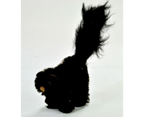 Interesting small Black Cat, seriously alarmed with amazing bottlebrush tail great facial expression 10cm. Note: We are alway