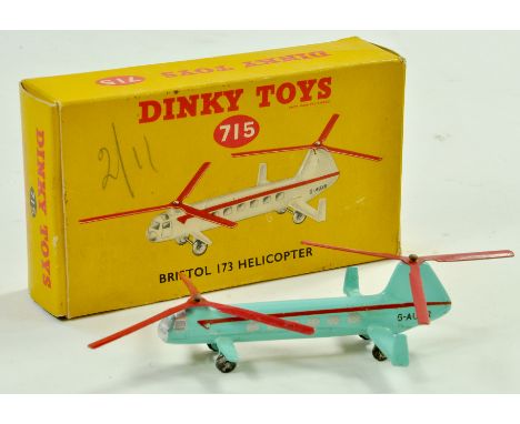 Dinky No. 715 Bristol 173 Helicopter. Generally very good to excellent in very good to excellent box. Note: We are always hap