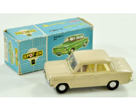 Triang Spot-on No. 193 NSU Prinz 4. Issue is light brown with white interior and driver. Generally very good, some rubbing as