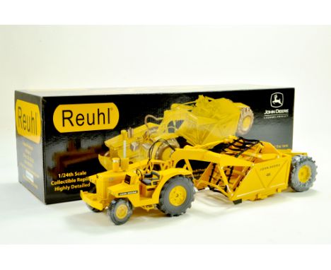 Reuhl 1/24 Construction Issue comprising Precision Detail John Deere 840 with elevating 400 Scraper. Stunning piece is excell