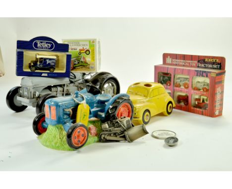 Misc group relating to Farm, Ferguson Tractor, Fordson Money Box, Ertl 1/64 Set plus CAT Belt Buckle and other items. Note: W