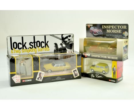 Corgi TV Related Modern Diecast issues comprising Lock Stock, Inspector Morse and Mr Bean. Excellent in boxes. Note: We are a