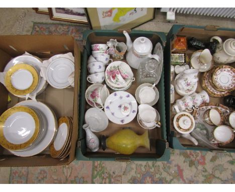 3 trays part tea sets, vintage china, part dinner service&nbsp; etc