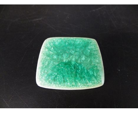 Danish Designer Ole Bjorn Kruger (1922 - 2007) Green crackle glaze ceramic pin brooch 4 cm across approx.