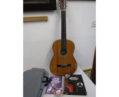Hohner acoustic guitar with case with 2 books and tuner