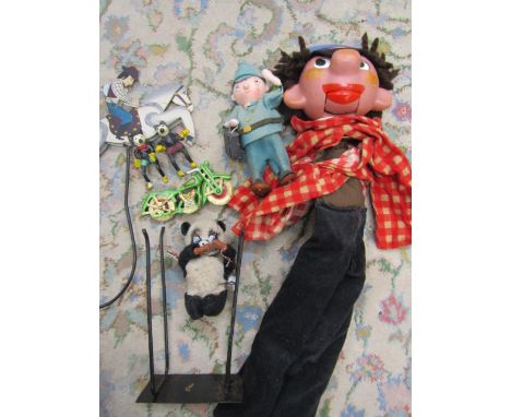 Vintage cast iron Mickey Mouse, wind-up Panda with yoyo, Puppet and toys&nbsp;