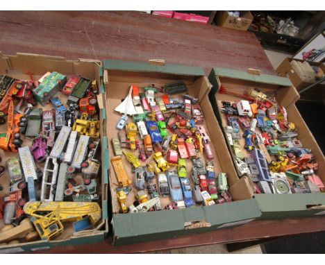 3 trays vintage die cast and lead vehicles&nbsp;