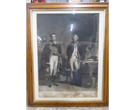 'The Army &amp; Navy' Wellington &amp; Nelson&nbsp; engraving by S.W Reynolds,re presenting the only interview between the gr