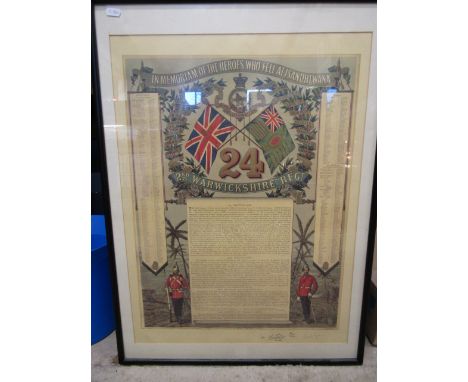 Zulu War Isandhlwana memorial print by Tolley (printer and publisher to the Queen) signed by Ian Knight and numbered in margi