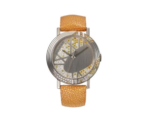 Boucheron, Ed. pour les 150 ans, montre en or gris 750 sertie de diamants et de diamants jaunesMouvement: cal. GP4000, automa