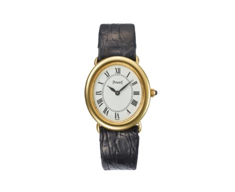 Piaget, réf. 9812, montre en or 750, années 1980Mouvement: cal. 9P, mécanique, 18 rubis, n°6790775Boîtier: n°139849, larg. 24