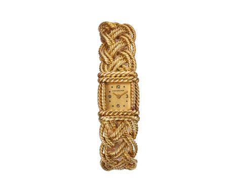 Verger Frères pour Boucheron et Omega, montre-bracelet en or 750 tresséMouvement: cal. 212, mécanique, 17 rubis, n°13259869Bo
