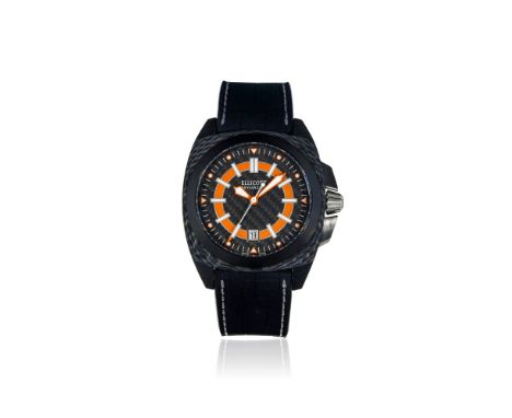 Ellicott, Skymaster, montre en carbone et acier avec indication de la dateMouvement: automatiqueBoîtier: n°026, larg. 44 mm, 