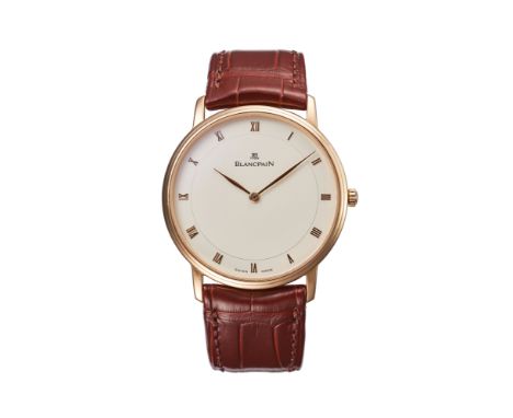 Blancpain, Villeret, montre en or rose 750Mouvement: cal. 1153, automatique, 28 rubisBoîtier: n°405, diam. 40 mmBracelet Blan