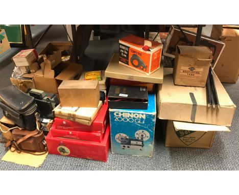 A large quantity of vintage photographic equipment.