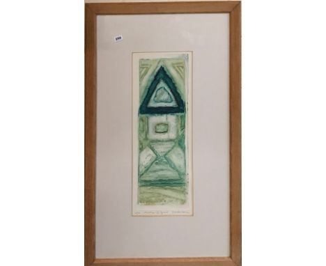 Brenda Hartill, 'Variations VIII Pyramid', framed limited edition lithograph 43/100, framed size. 67 x 109cm.