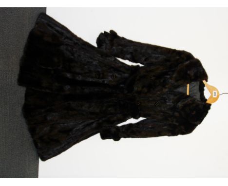 A vintage dark mink coat, L. 115cm.