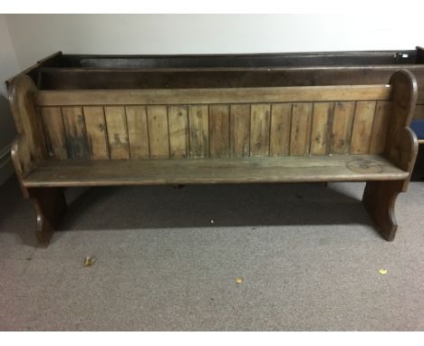 A scotch pine pew.