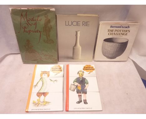 Art Reference & Illustrated.  3 works re. Lucie Rie, Bernard Leach & William Russell Flint; also 2 comic flap-fold works by H