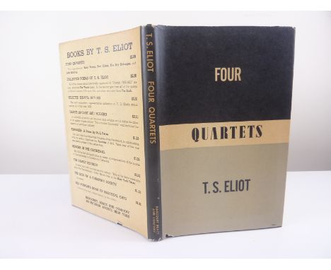 ELIOT T. S.  Four Quartets. 1ST EDITION, 1ST IMPRESSION. "First American Edition" statement. Orig. dark cloth, nice cond., in