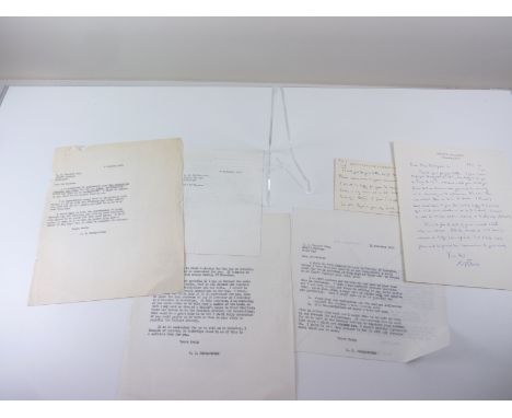 FORSTER E. M.  Manuscript communication in Forster's hand on one side of a King's College card, Oct 7 (1961) & 13 line manusc