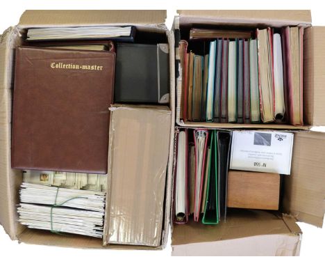 Many 1000s in one oversize carton and two regular, with several small boxes of stockcards filled with British Commonwealth an