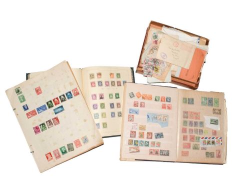 A family's vintage accumulation of stamps including an old stockbook with decent Netherlands (mixed condition) incl. over twe