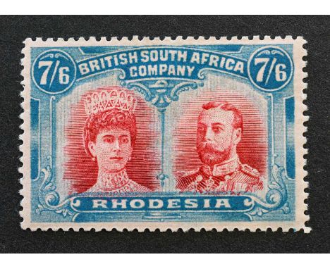 1910-13 7/6d double portrait mint, taken as cheapest shade carmine and pale blue (SG.160b) but could be far better. Minimum c