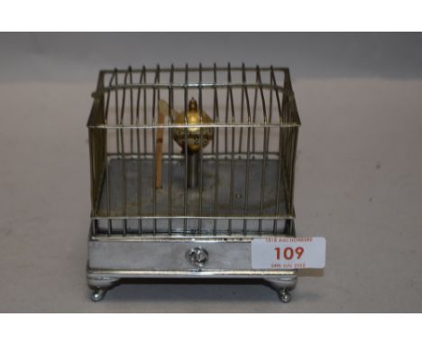 A 20th century chromed mechanised automaton style clock