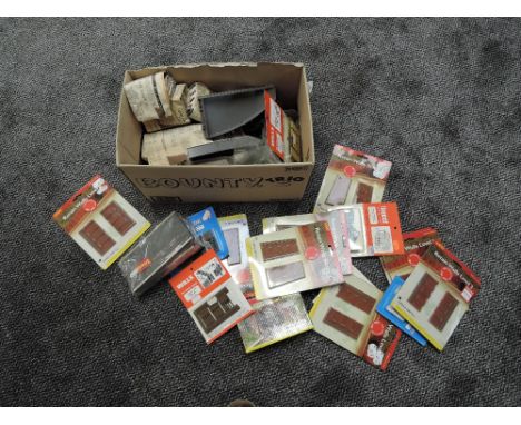 A box of OO Scale Layout Accessories including Hornby, Wills, Triang etc, most boxed