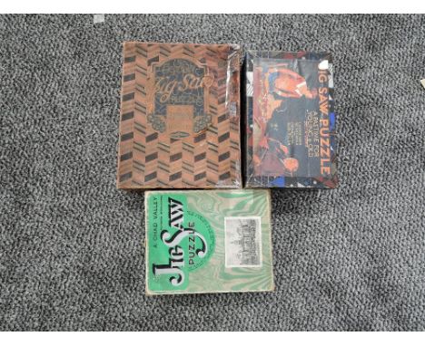 Three wooden vintage Jigsaws, Chad Valley approx 150 pieces The Horse Guards, Whitehall, Delta Fine Cut approx 300 pieces, Ge