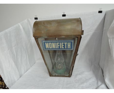 A Railway Station Oil Lamp and Case from Monifieth Station (on the Dundee and Arbroath Junction line)